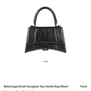 Balenciaga black hourglass top handle size small
